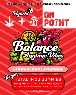 On Points : Balance Anytime Vibe/ strawberry lemonade  50mg-10 pieces