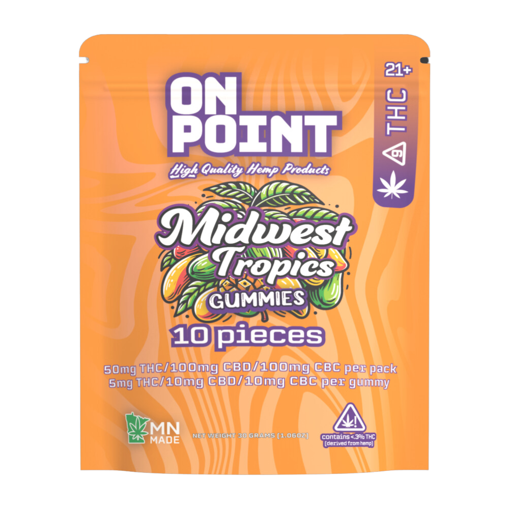 On Point : Midwest Tropics Vegan Gummies  50mg-10 pieces