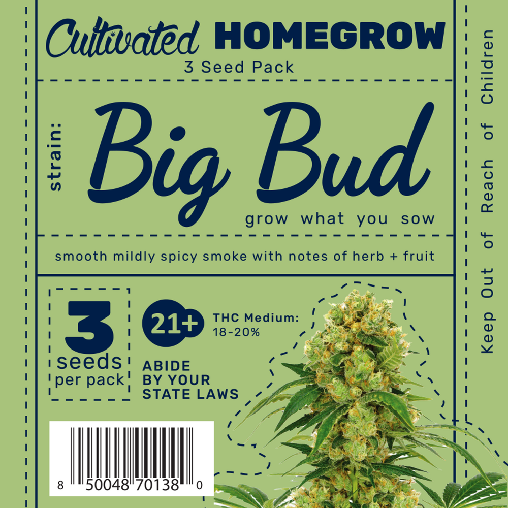Cultivated Homegrow 3 Seed Pack | Big Bud