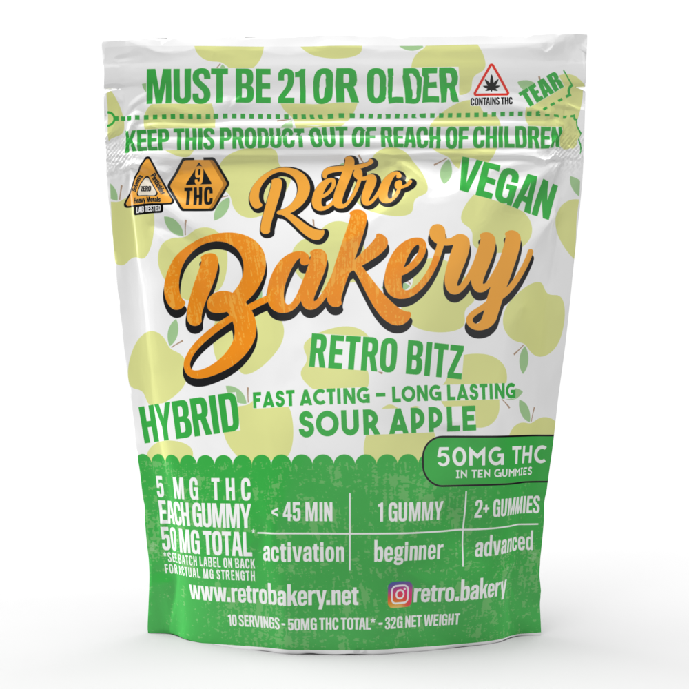
            
                Load image into Gallery viewer, 50MG FAST ACTING VEGAN THC GUMMY BITZ - GREEN APPLE
            
        
