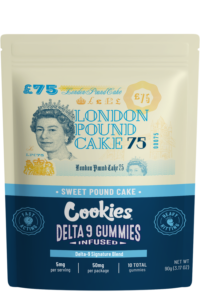 Cookies London Pound Cake 75 50mg THC Vegan Gummies